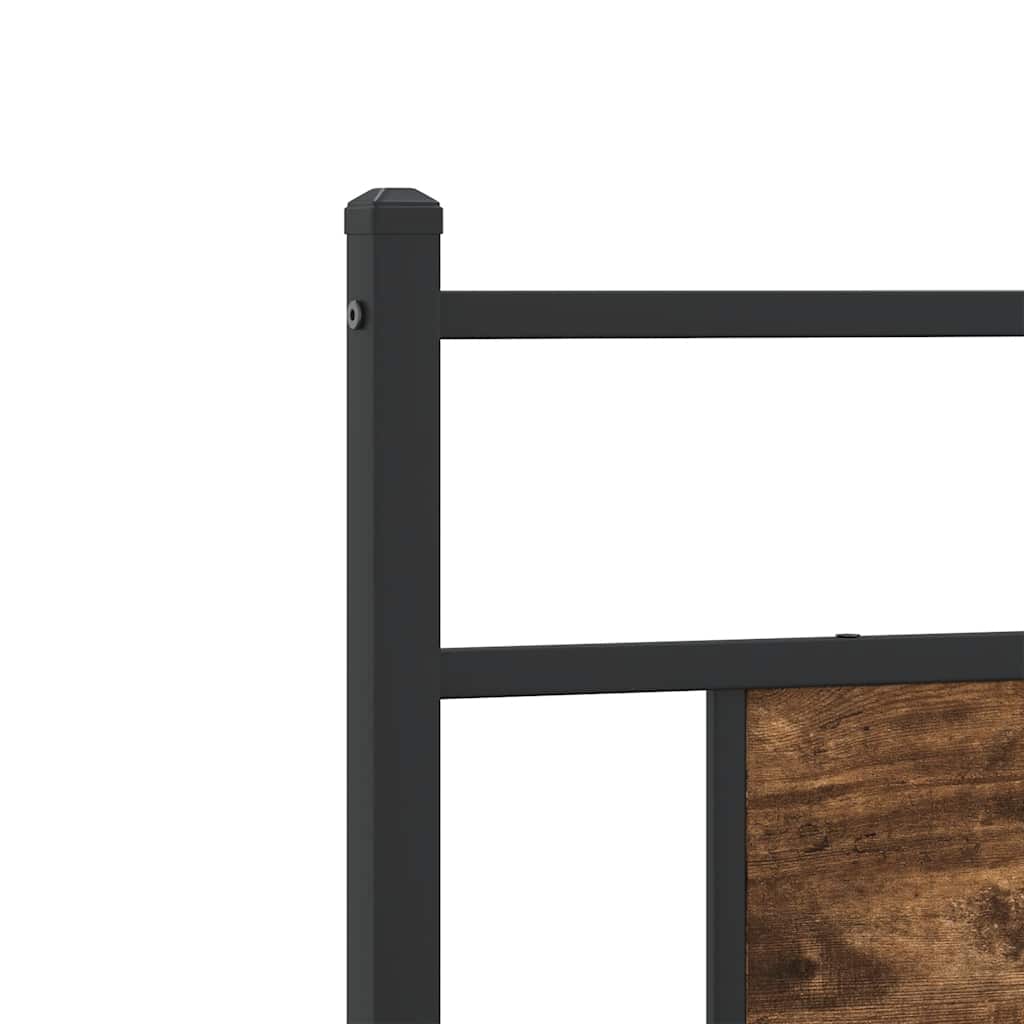 Bed Frame without Mattress Smoked Oak 90x190 cm Single Engineered Wood