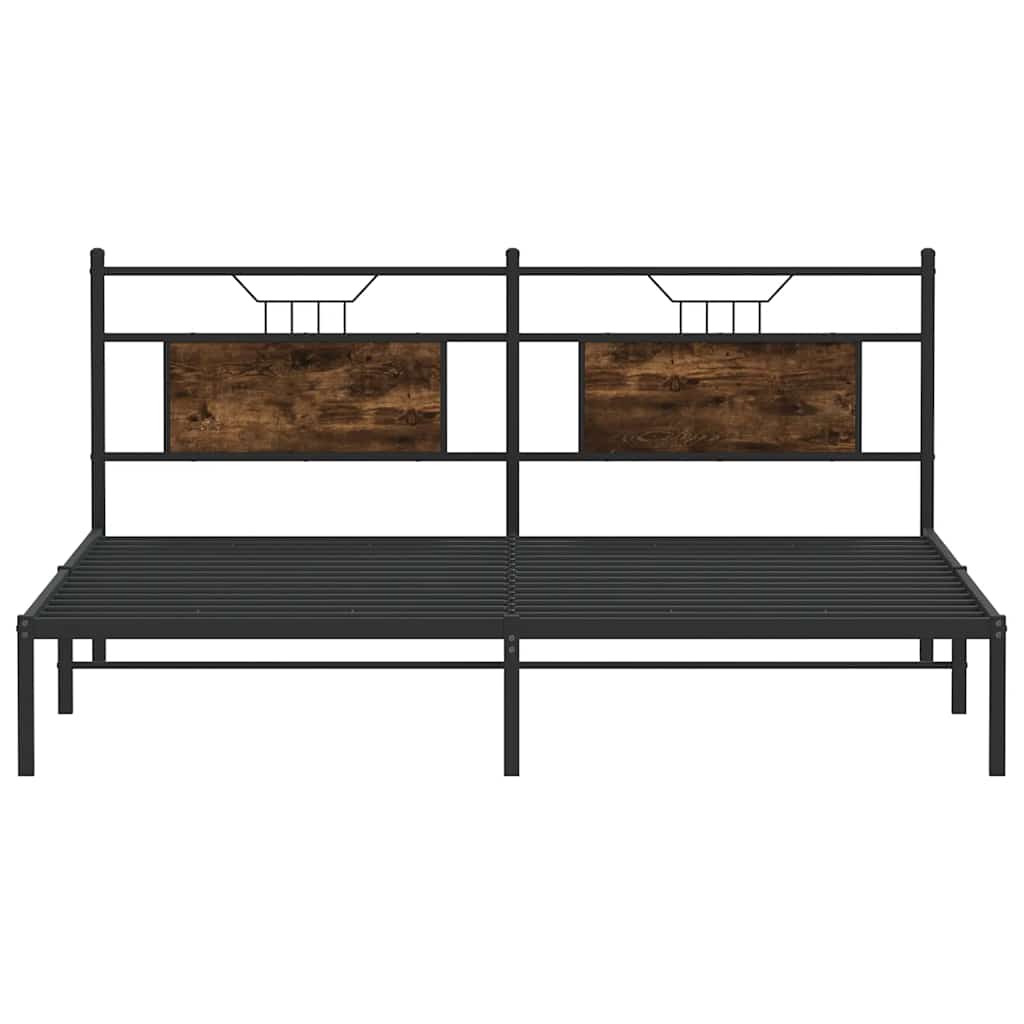 Bed Frame without Mattress Smoked Oak 160x200 cm Engineered Wood