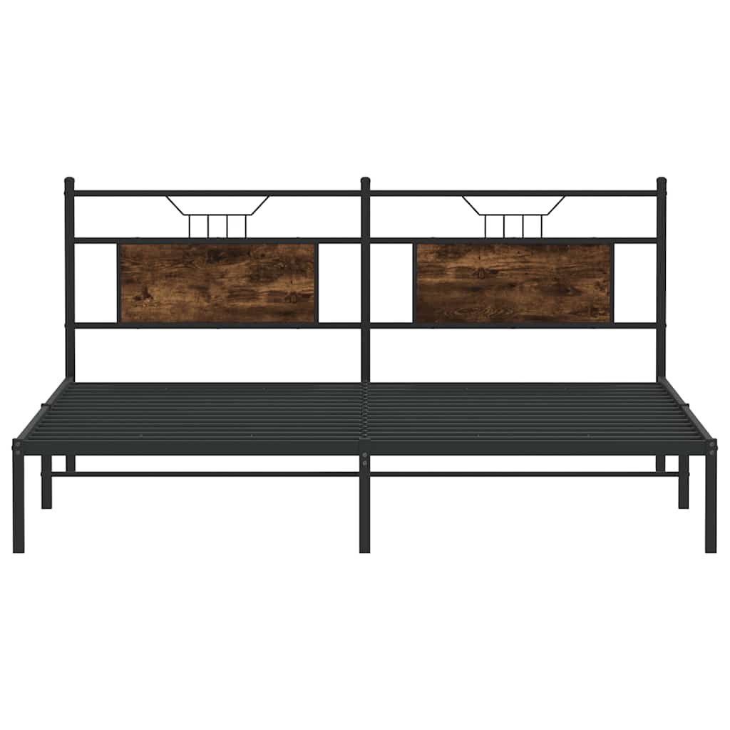Bed Frame without Mattress Smoked Oak 183x213 cm Engineered Wood
