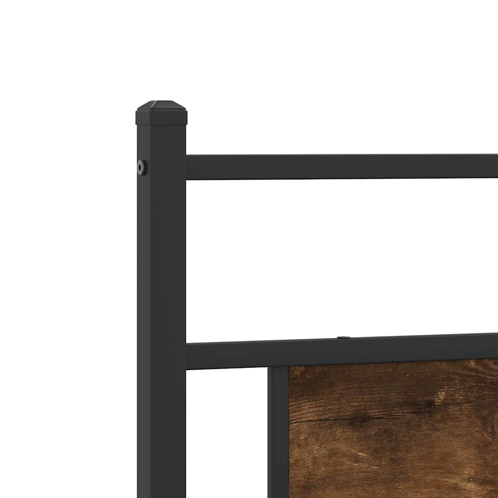 Bed Frame without Mattress Smoked Oak 200x200 cm Engineered Wood
