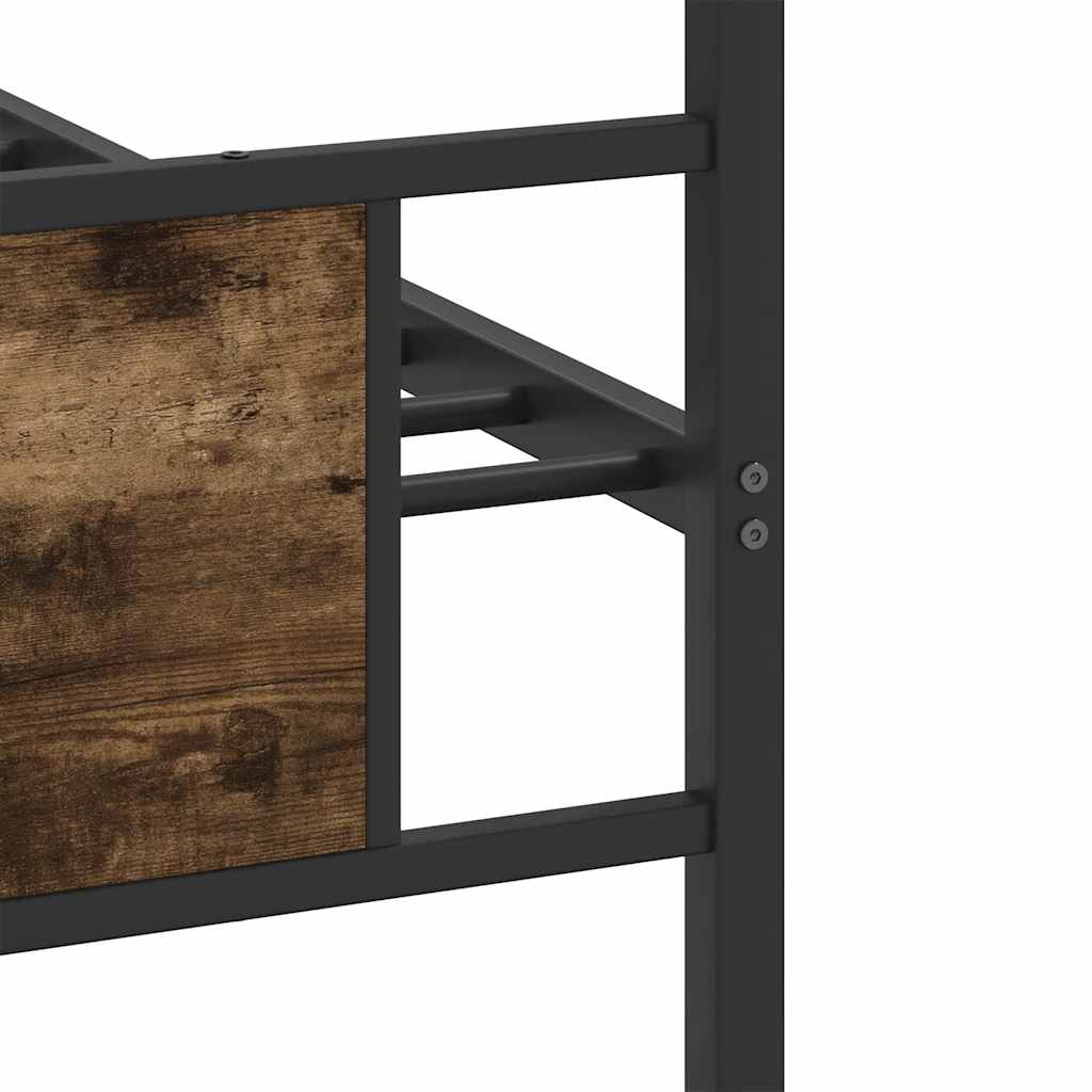 Bed Frame without Mattress Smoked Oak 75x190 cm Small Single Engineered Wood