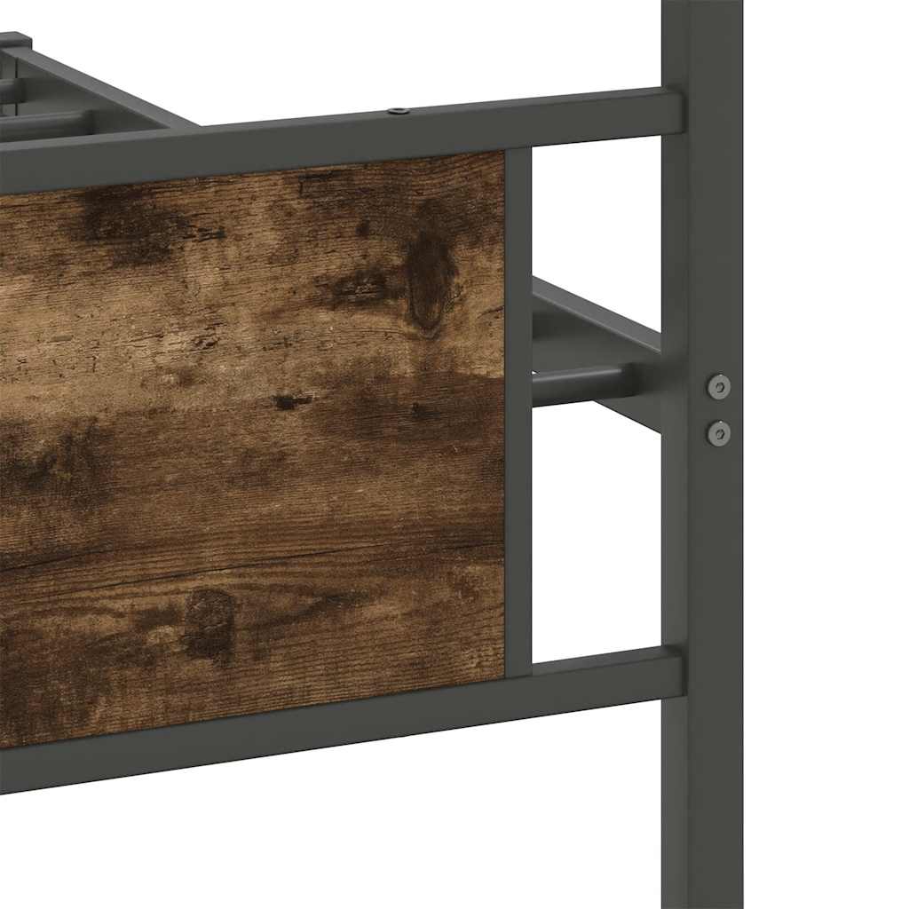 Bed Frame without Mattress Smoked Oak 100x200 cm Engineered Wood