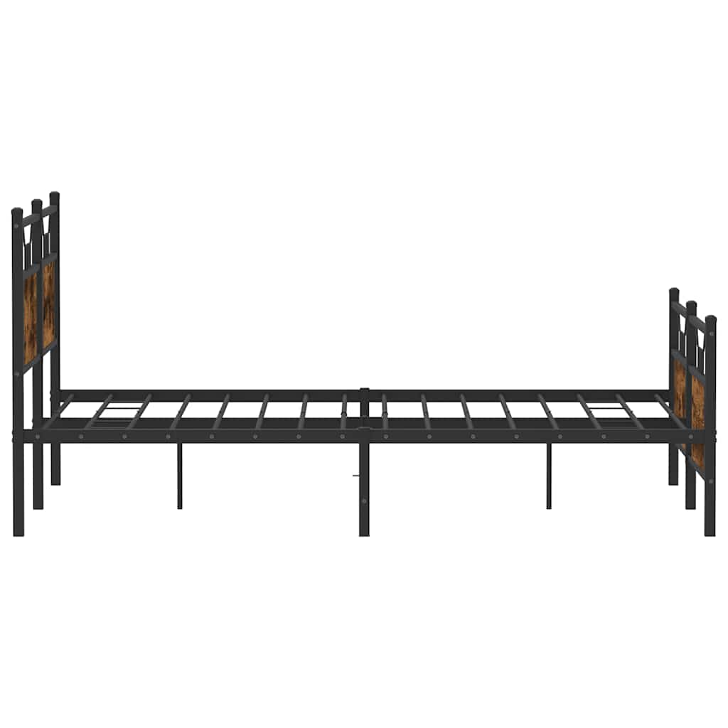 Bed Frame without Mattress Smoked Oak 137x190 cm Engineered Wood