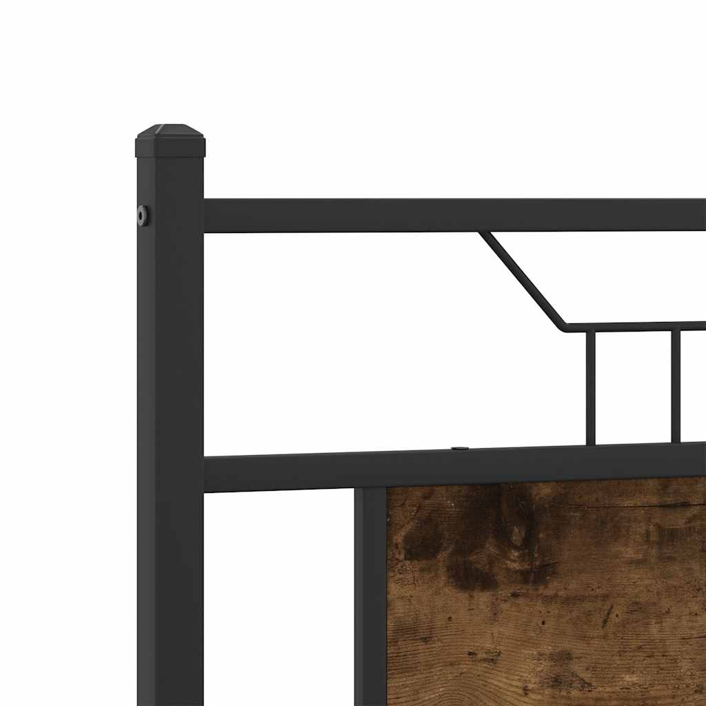 Bed Frame without Mattress Smoked Oak 140x190 cm Engineered Wood