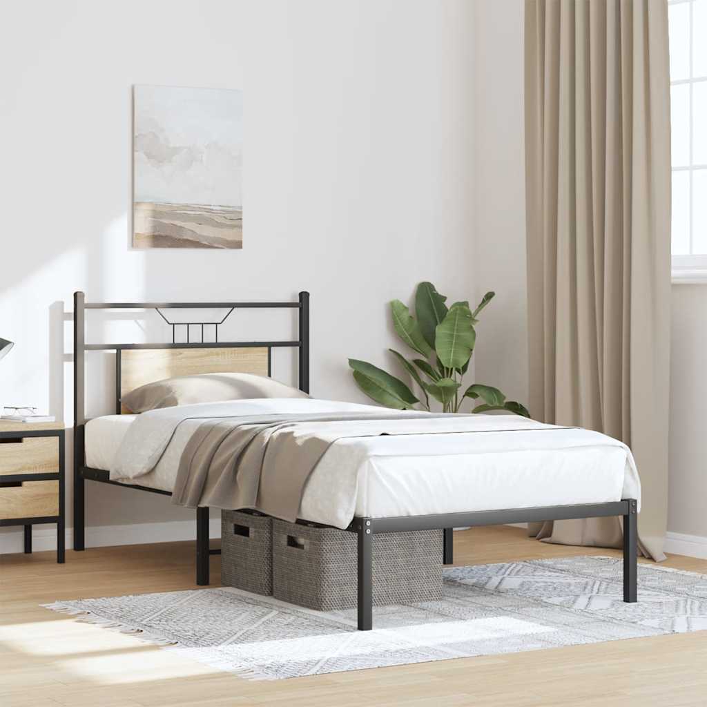 Bed Frame without Mattress Sonoma Oak 80x200 cm Engineered Wood