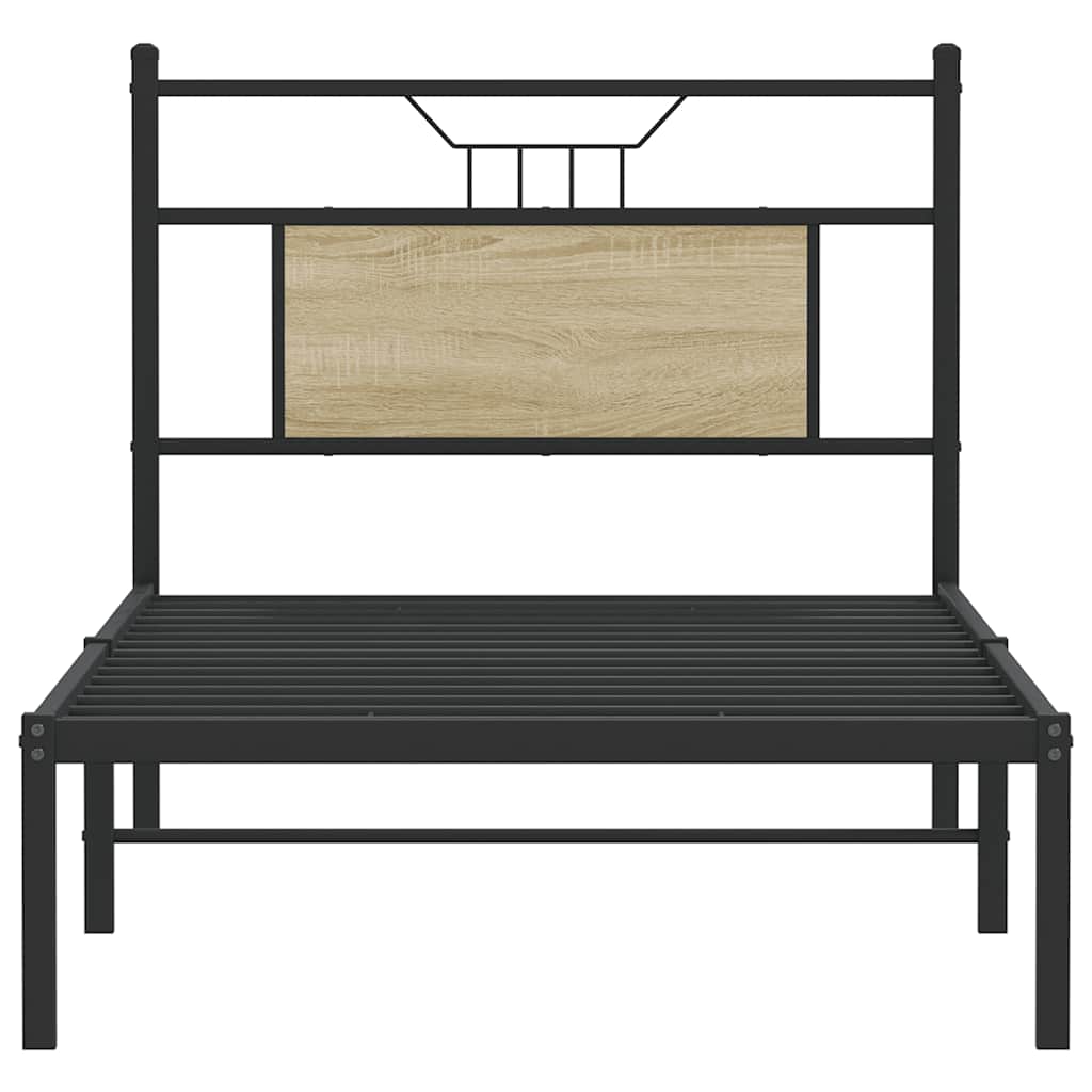 Bed Frame without Mattress Sonoma Oak 80x200 cm Engineered Wood