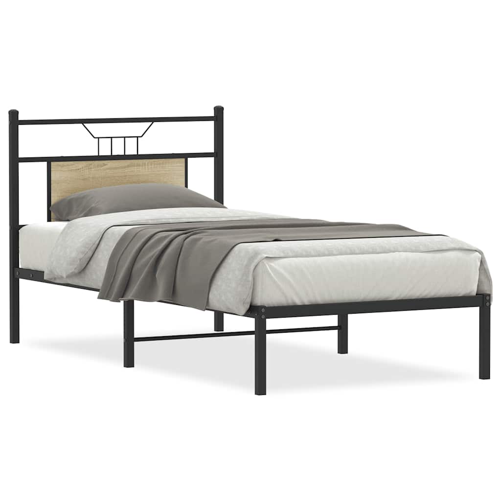 Bed Frame without Mattress Sonoma Oak 90x190 cm Single Engineered Wood