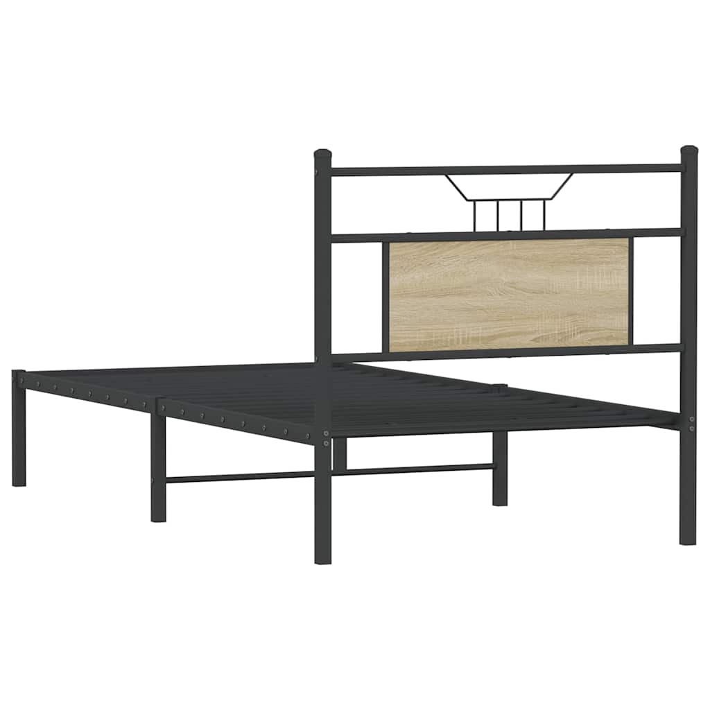 Bed Frame without Mattress Sonoma Oak 90x190 cm Single Engineered Wood