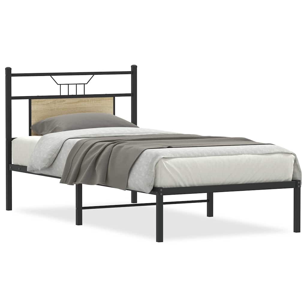 Bed Frame without Mattress Sonoma Oak 90x200 cm Engineered Wood