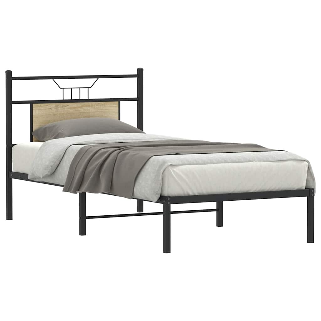 Bed Frame without Mattress Sonoma Oak 90x200 cm Engineered Wood