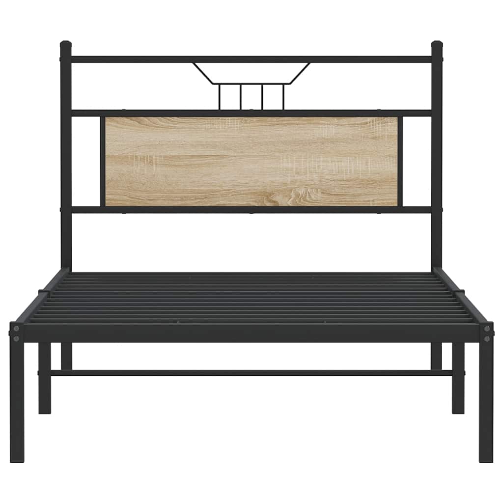 Bed Frame without Mattress Sonoma Oak 100x190 cm Engineered Wood