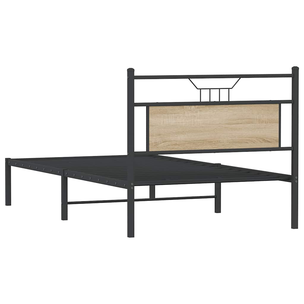 Bed Frame without Mattress Sonoma Oak 100x190 cm Engineered Wood