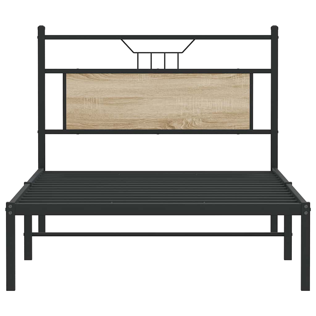 Bed Frame without Mattress Sonoma Oak 100x200 cm Engineered Wood