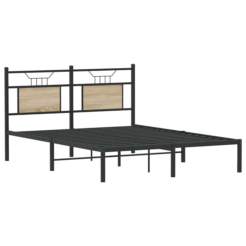 Bed Frame without Mattress Sonoma Oak 150x200 cm King Size Engineered Wood