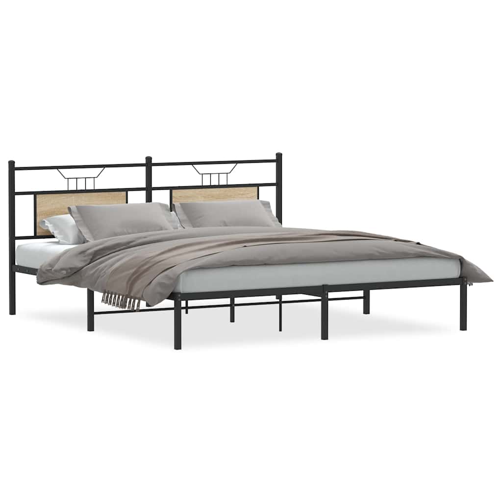 Bed Frame without Mattress Sonoma Oak 160x200 cm Engineered Wood