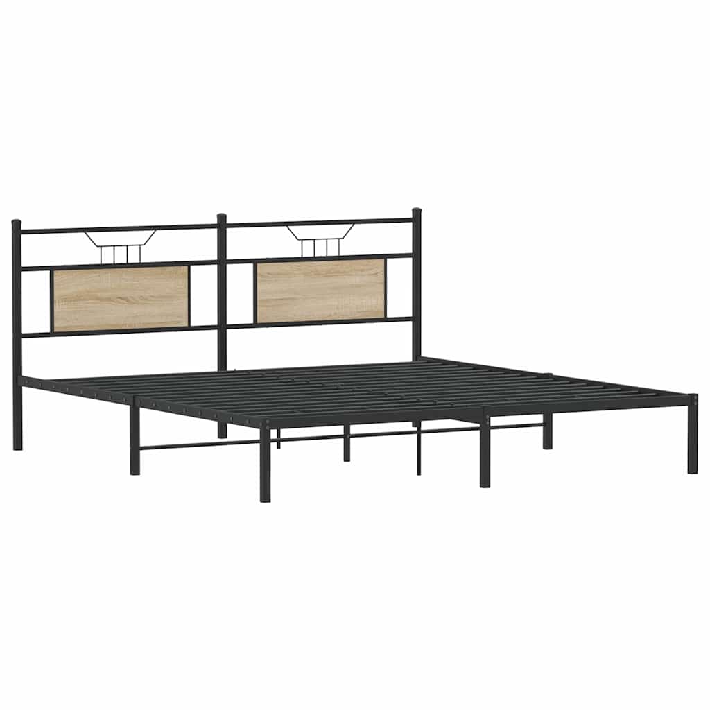 Bed Frame without Mattress Sonoma Oak 160x200 cm Engineered Wood