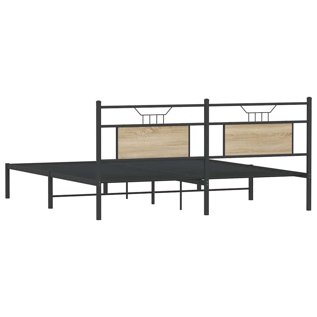 Bed Frame without Mattress Sonoma Oak 160x200 cm Engineered Wood