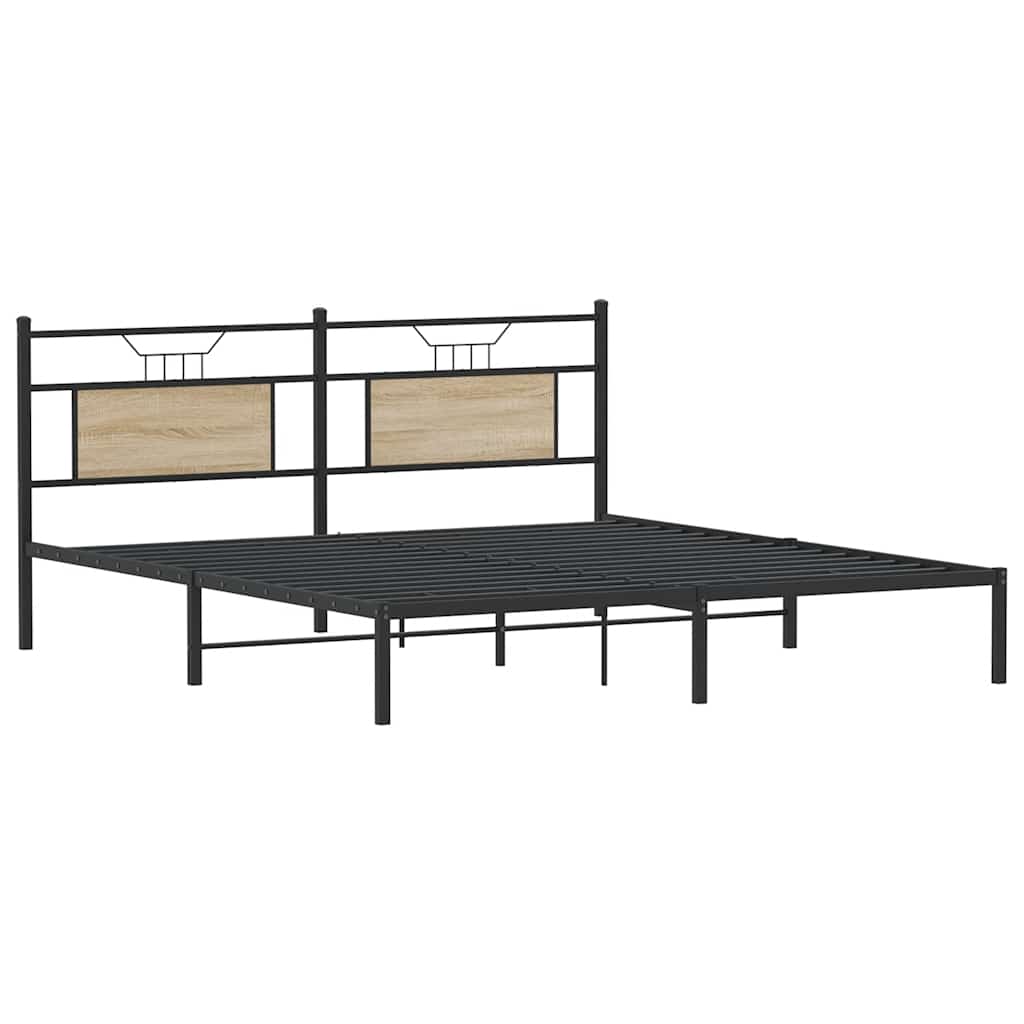 Bed Frame without Mattress Sonoma Oak 183x203 cm Engineered Wood