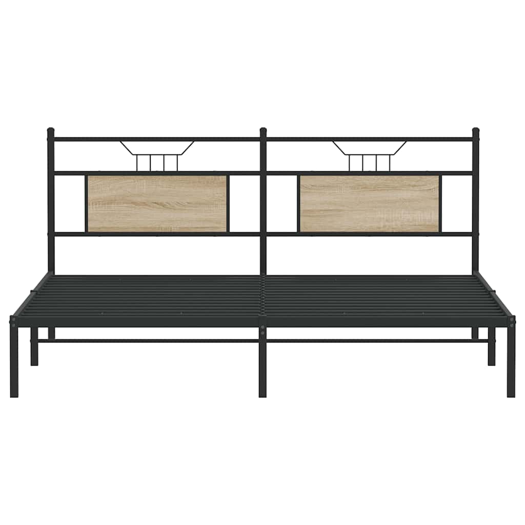Bed Frame without Mattress Sonoma Oak 183x203 cm Engineered Wood
