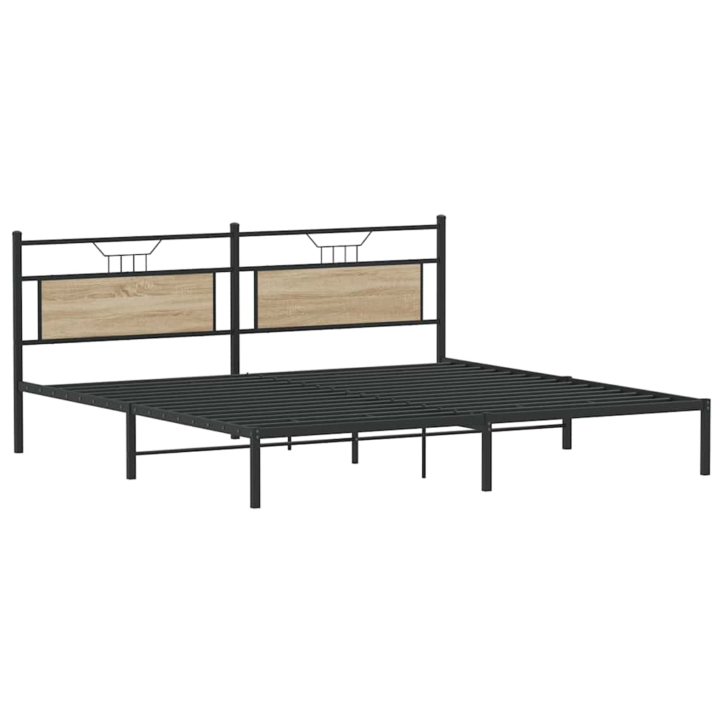 Bed Frame without Mattress Sonoma Oak 200x200 cm Engineered Wood
