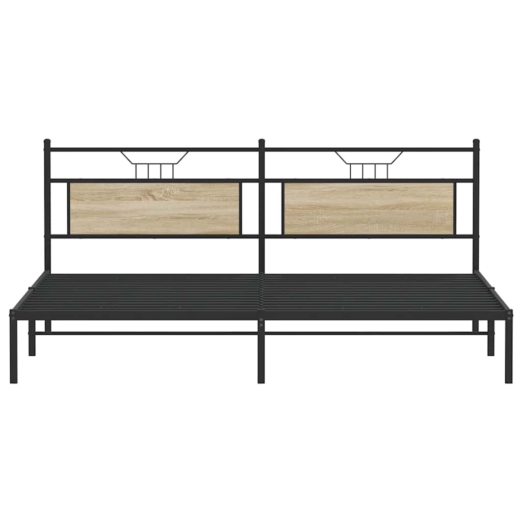 Bed Frame without Mattress Sonoma Oak 200x200 cm Engineered Wood