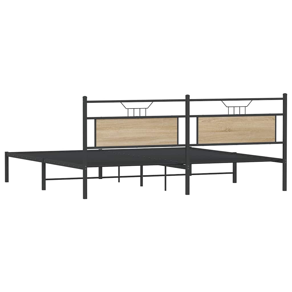 Bed Frame without Mattress Sonoma Oak 200x200 cm Engineered Wood