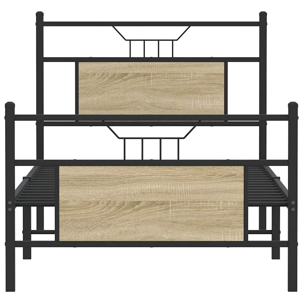 Bed Frame without Mattress Sonoma Oak 80x200 cm Engineered Wood