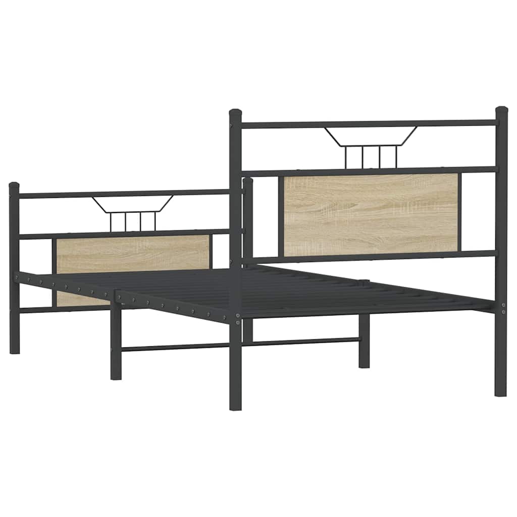 Bed Frame without Mattress Sonoma Oak 80x200 cm Engineered Wood