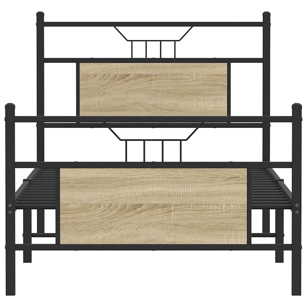 Bed Frame without Mattress Sonoma Oak 90x190 cm Single Engineered Wood