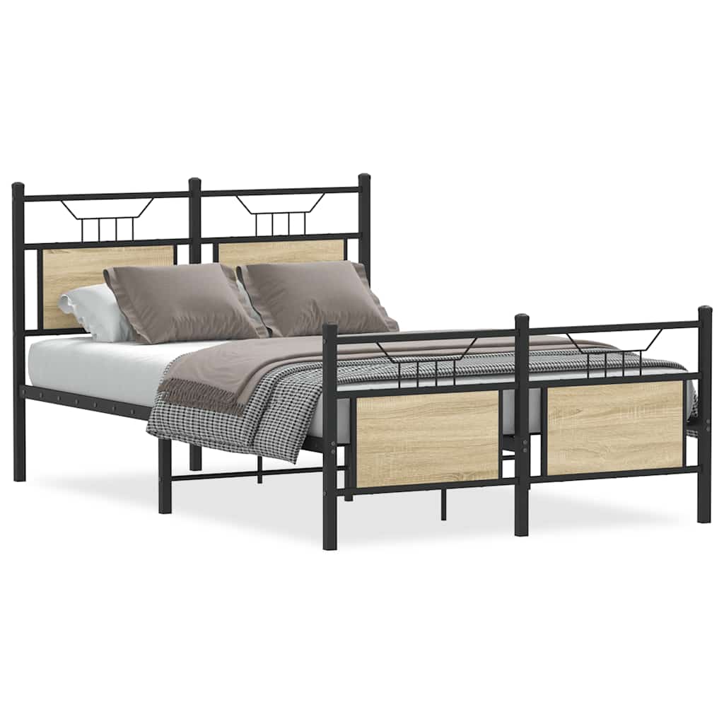 Bed Frame without Mattress Sonoma Oak 120x190 cm Small Double Engineered Wood