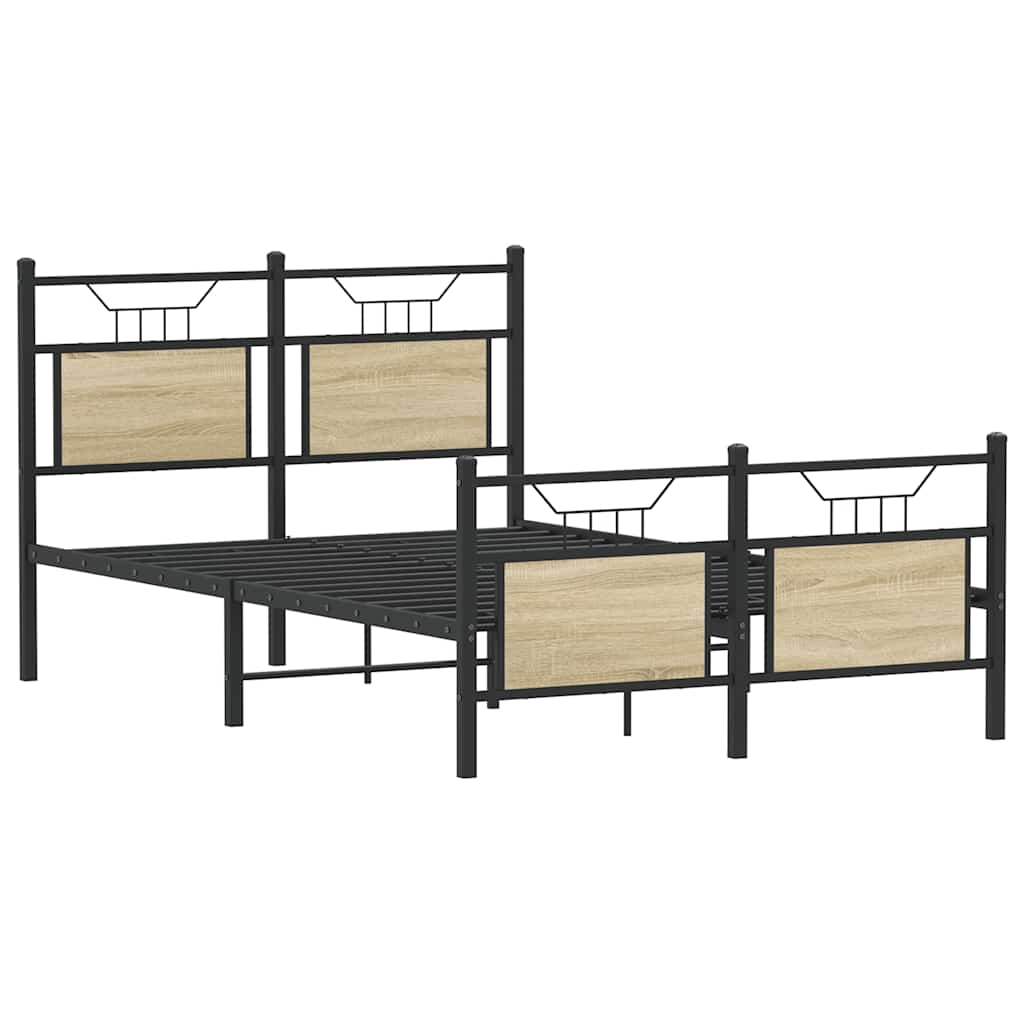 Bed Frame without Mattress Sonoma Oak 120x190 cm Small Double Engineered Wood