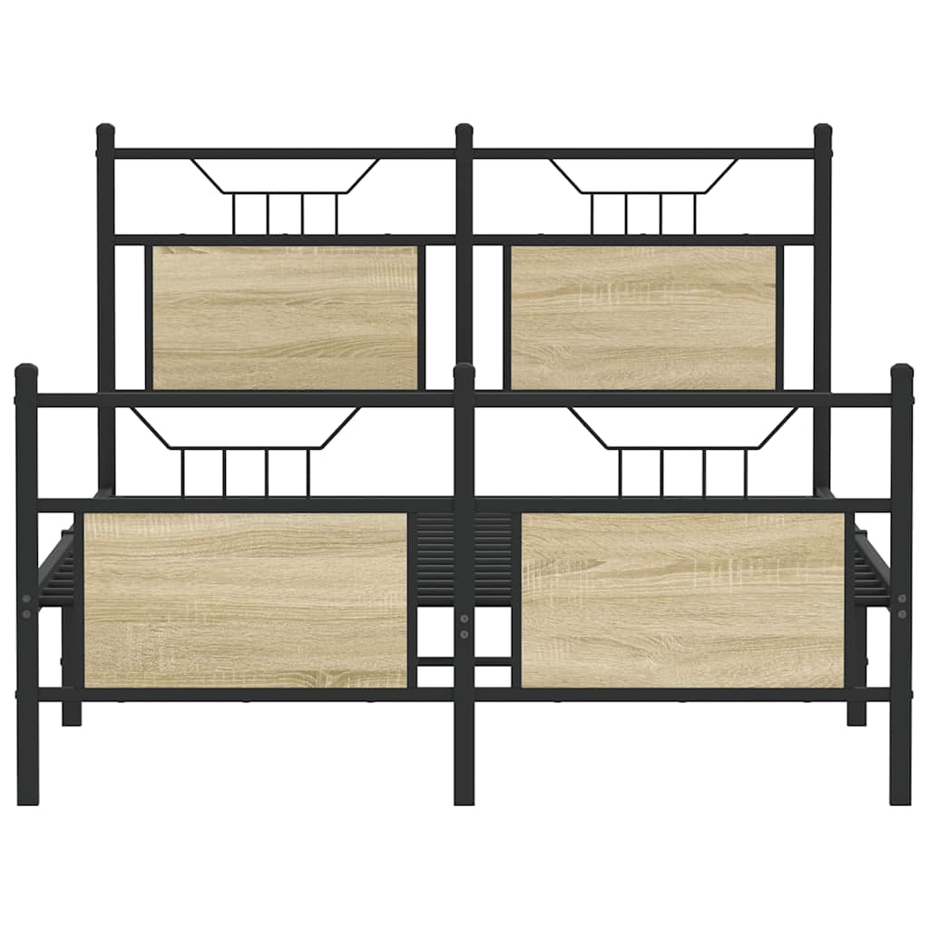 Bed Frame without Mattress Sonoma Oak 120x190 cm Small Double Engineered Wood