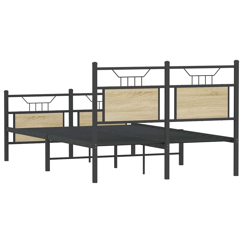 Bed Frame without Mattress Sonoma Oak 120x190 cm Small Double Engineered Wood