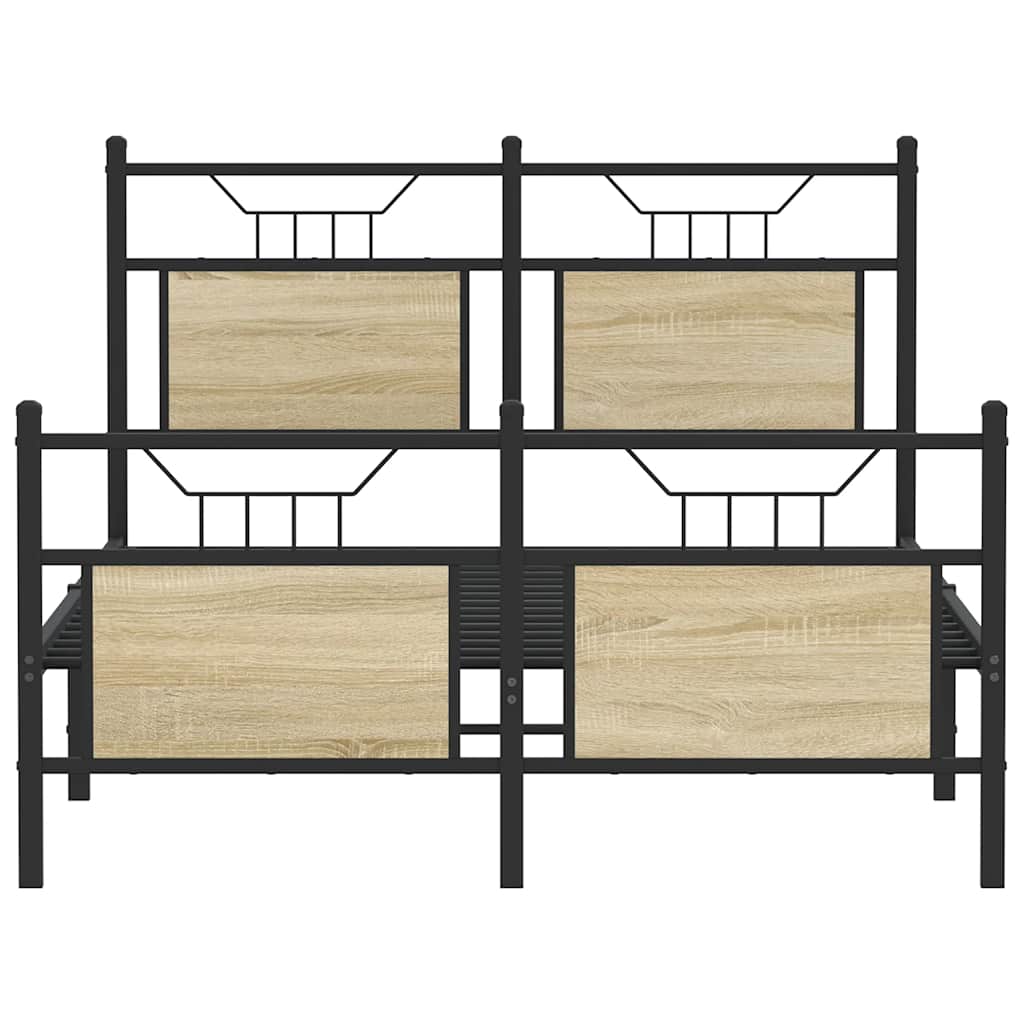 Bed Frame without Mattress Sonoma Oak 120x200 cm Engineered Wood