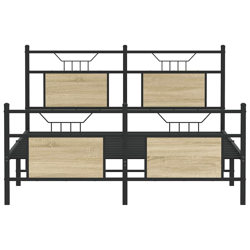 Bed Frame without Mattress Sonoma Oak 140x190 cm Engineered Wood