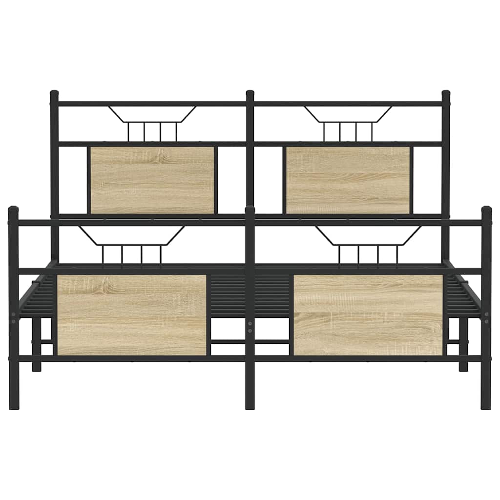 Bed Frame without Mattress Sonoma Oak 140x200 cm Engineered Wood