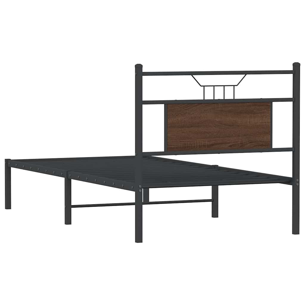 Bed Frame without Mattress Brown Oak 90x190 cm Single Engineered Wood