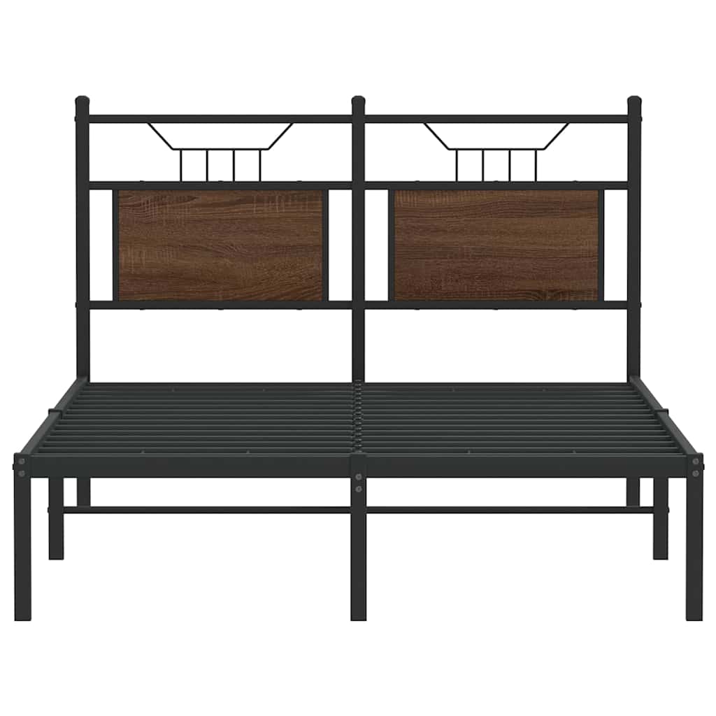 Bed Frame without Mattress Brown Oak 120x190 cm Small Double Engineered Wood