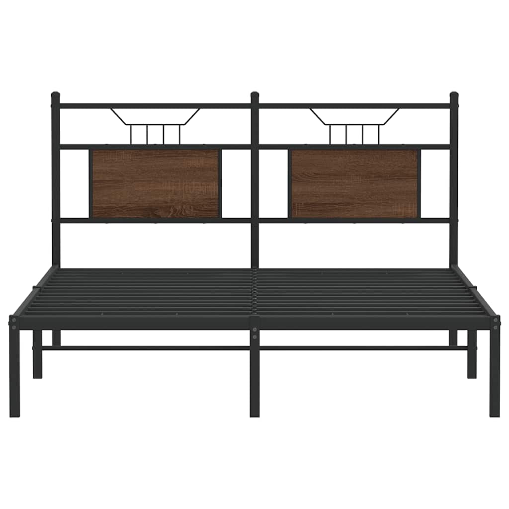 Bed Frame without Mattress Brown Oak 137x190 cm Engineered Wood