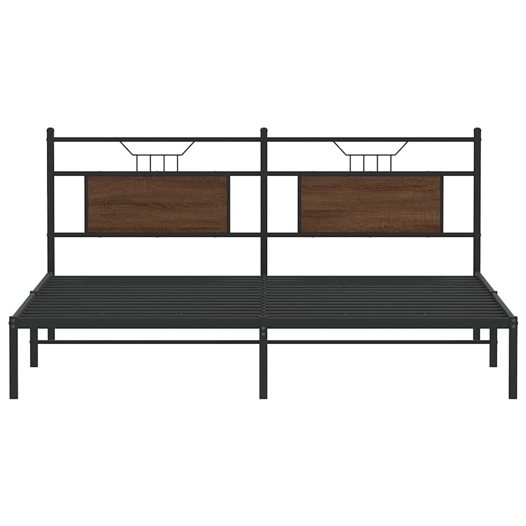 Bed Frame without Mattress Brown Oak 183x203 cm Engineered Wood