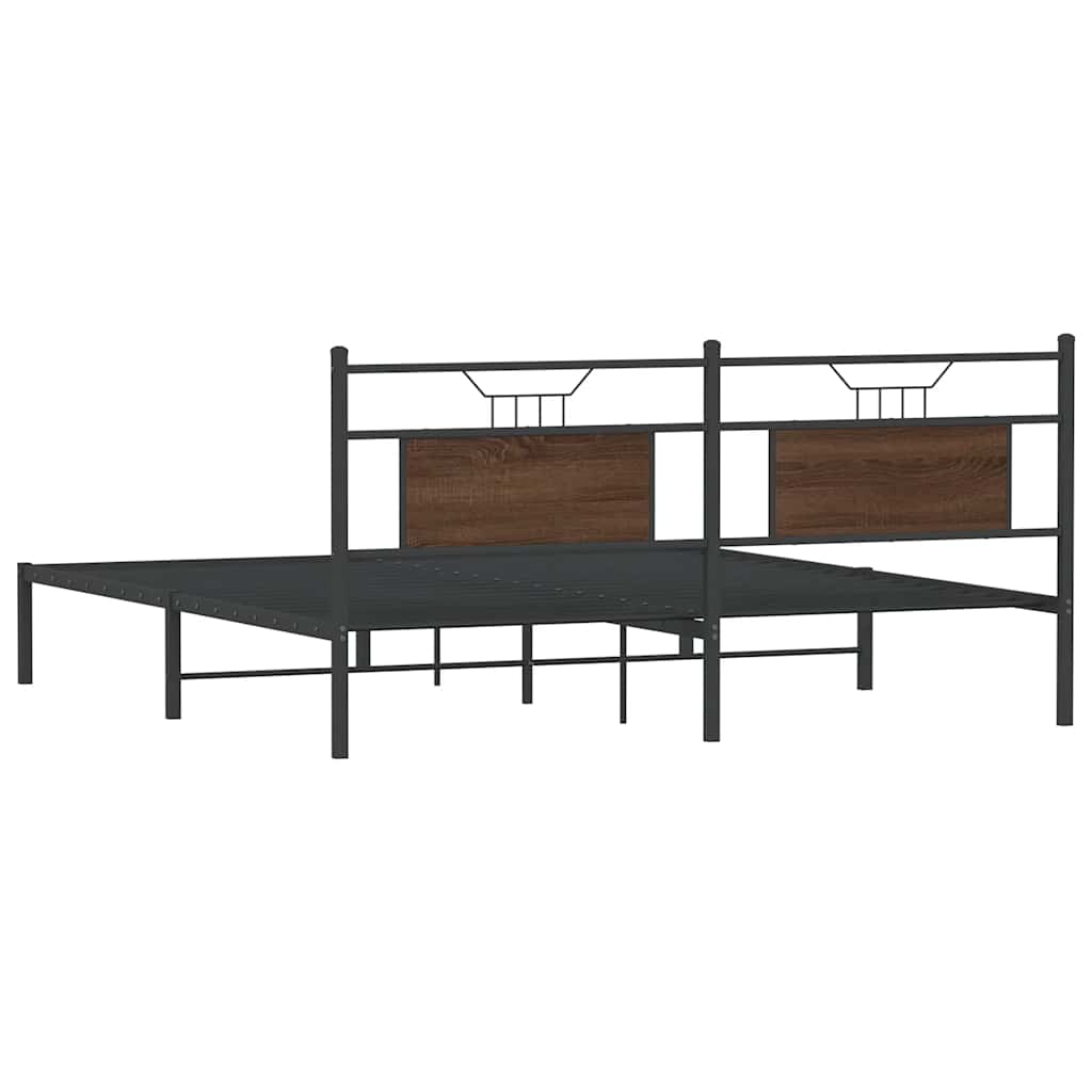 Bed Frame without Mattress Brown Oak 183x203 cm Engineered Wood