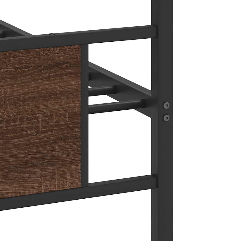 Bed Frame without Mattress Brown Oak 90x200 cm Engineered Wood