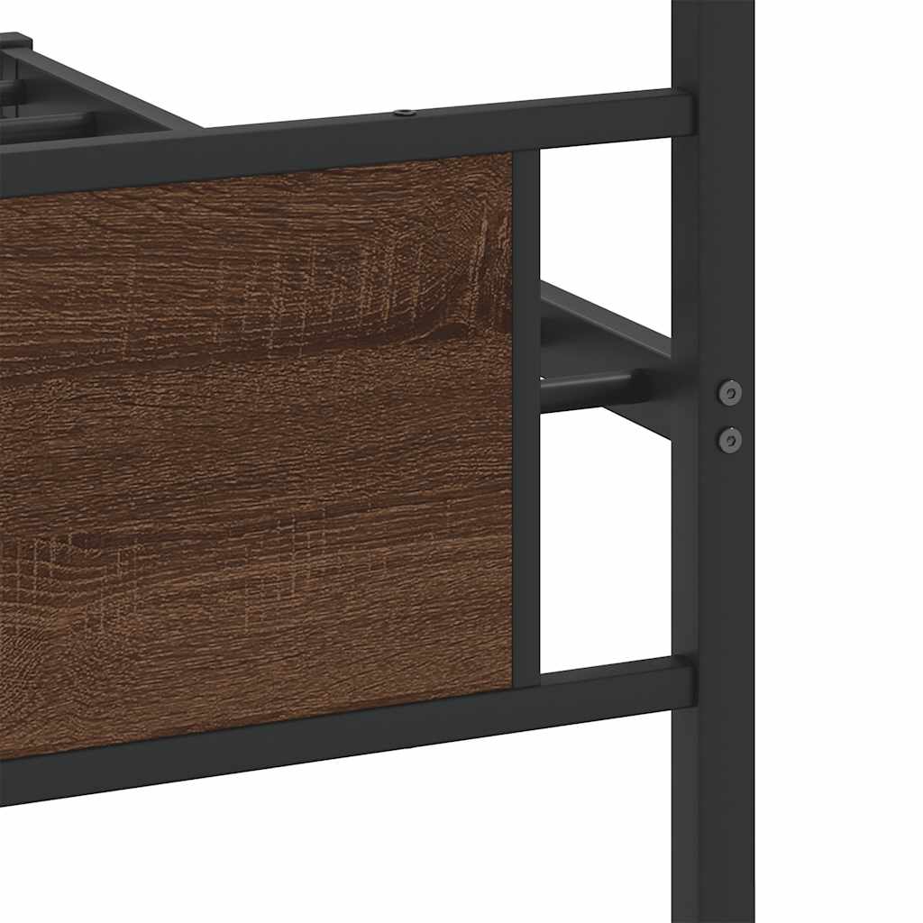 Bed Frame without Mattress Brown Oak 100x190 cm Engineered Wood