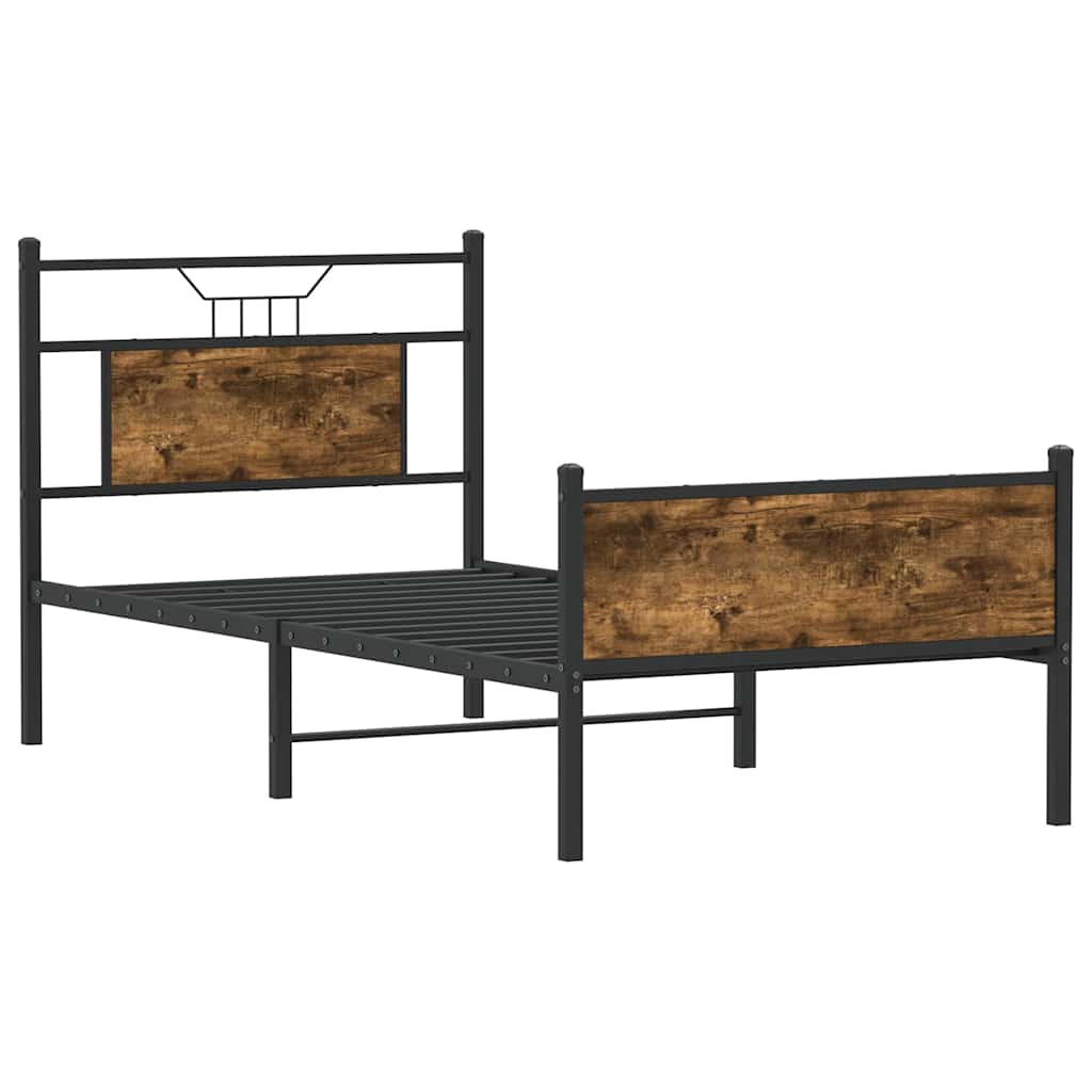 Bed Frame without Mattress Smoked Oak 80x200 cm Engineered Wood