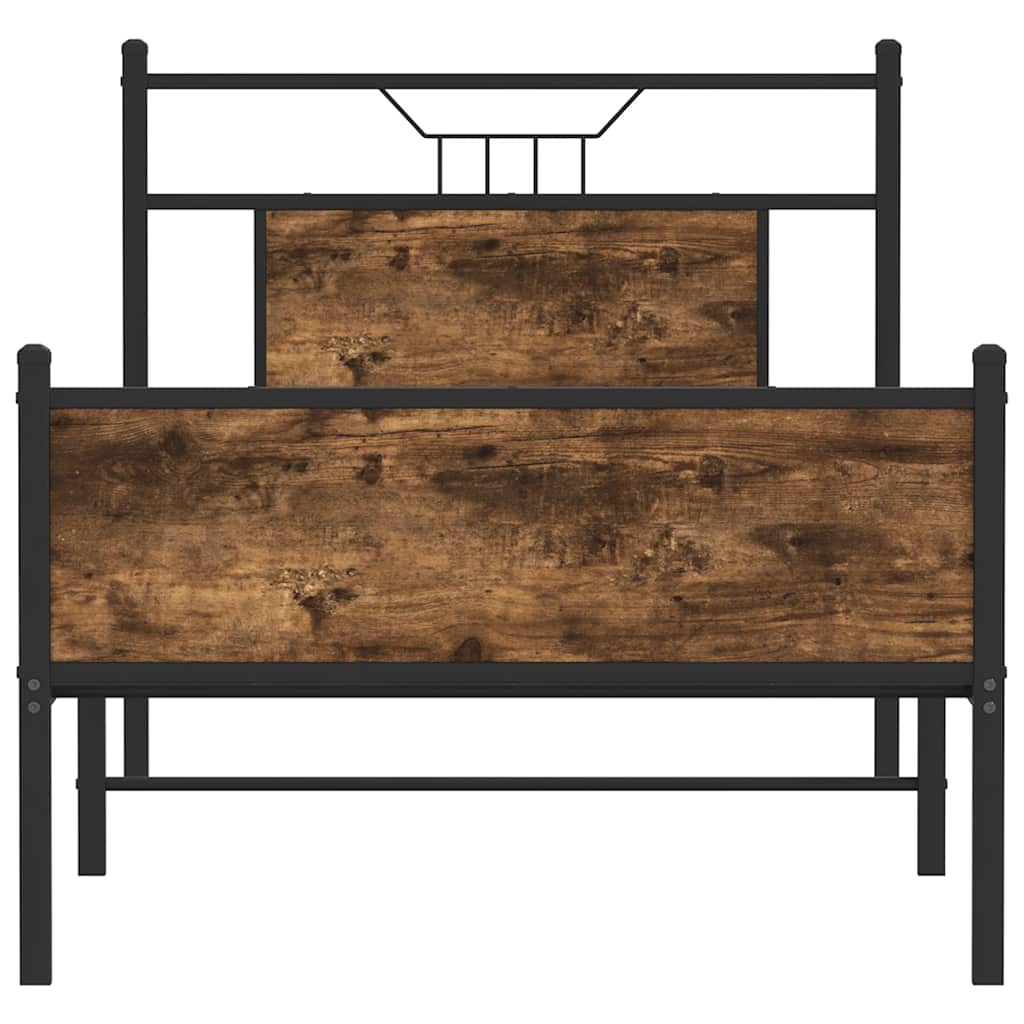 Bed Frame without Mattress Smoked Oak 80x200 cm Engineered Wood