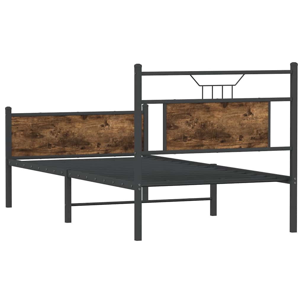 Bed Frame without Mattress Smoked Oak 80x200 cm Engineered Wood