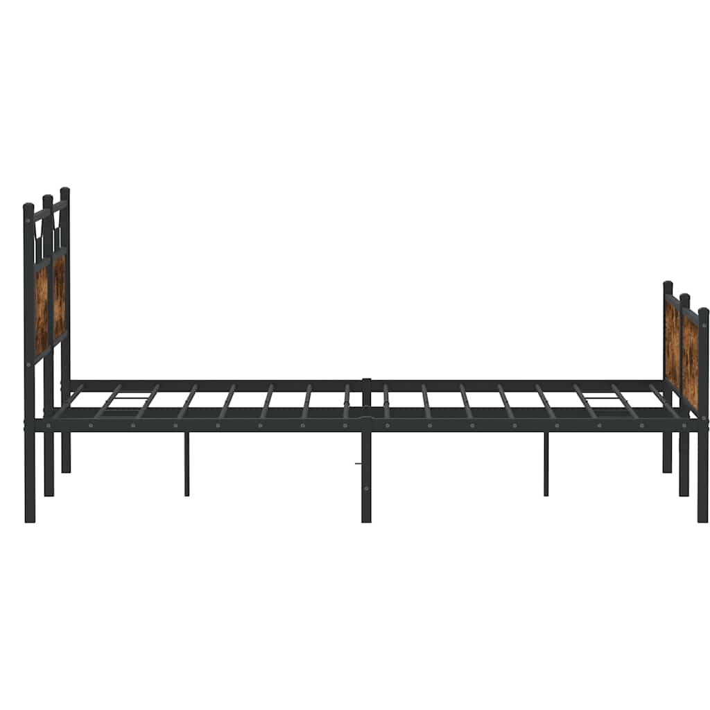 Bed Frame without Mattress Smoked Oak 140x200 cm Engineered Wood