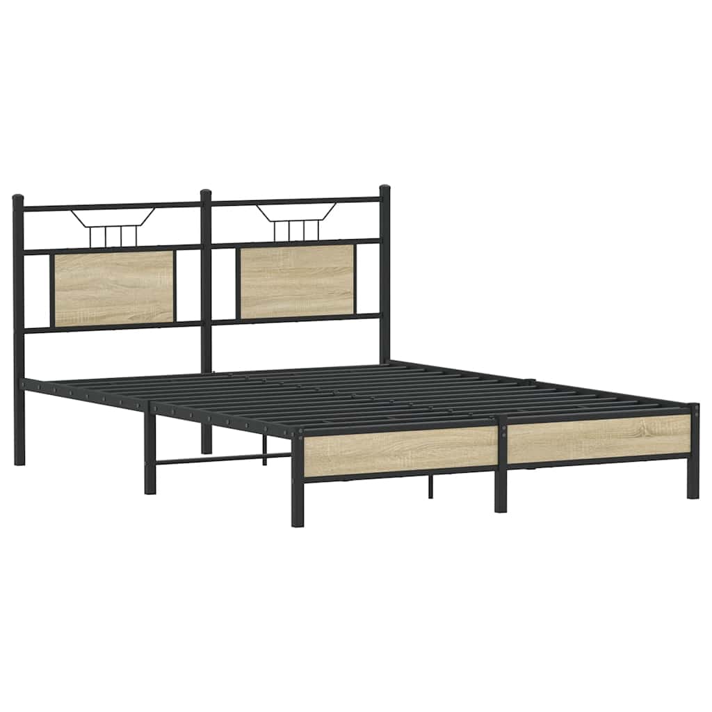 Bed Frame without Mattress Sonoma Oak 137x190 cm Engineered Wood