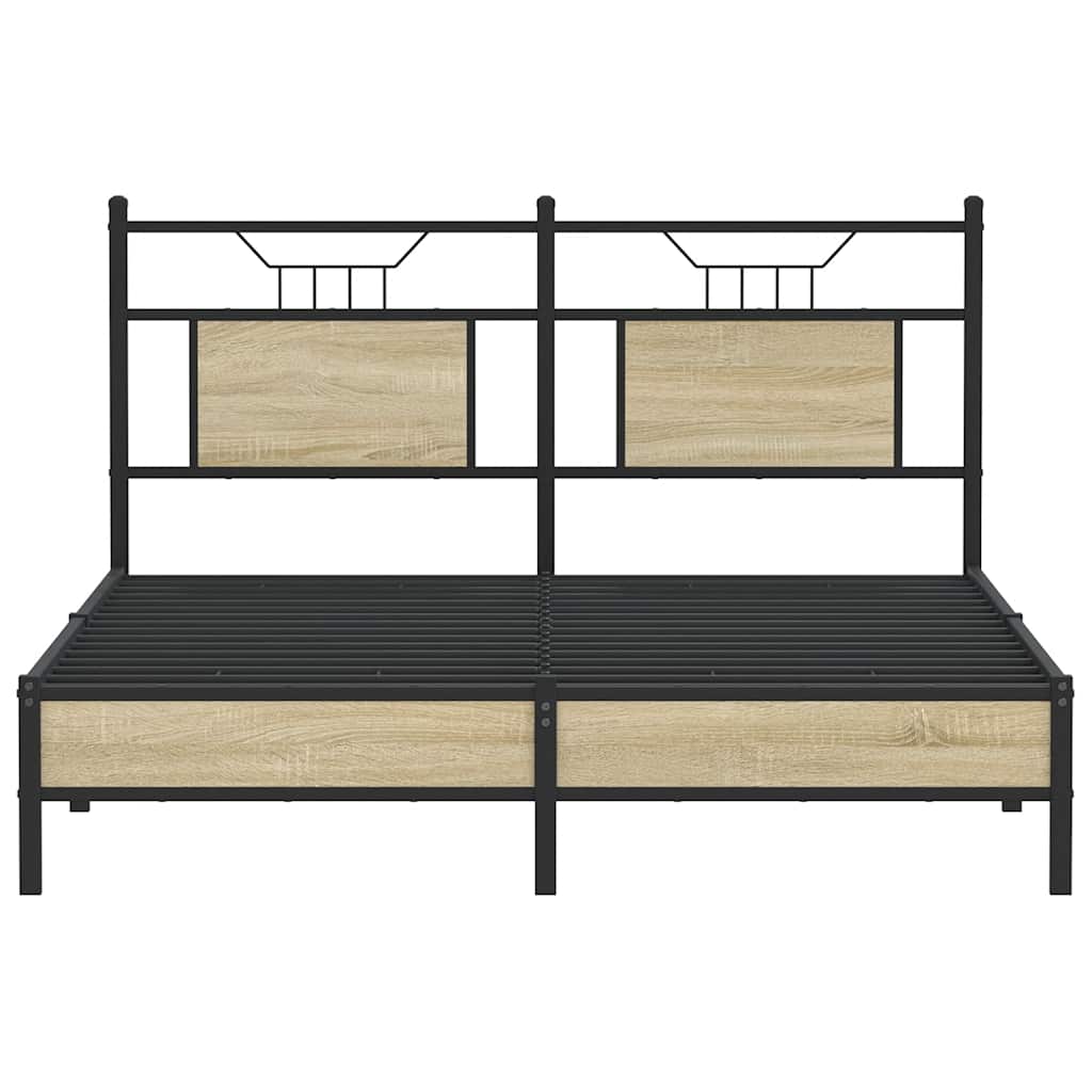 Bed Frame without Mattress Sonoma Oak 137x190 cm Engineered Wood