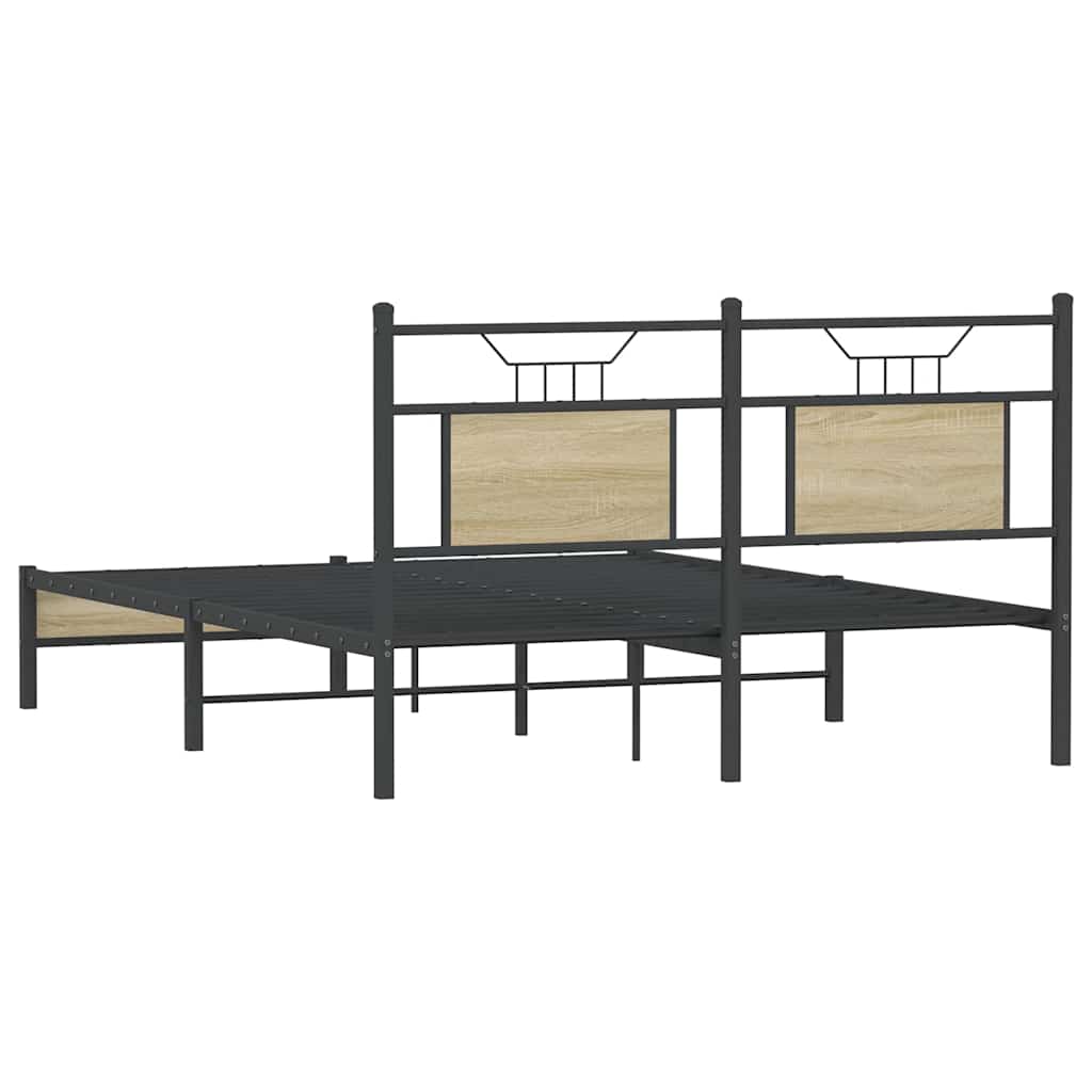 Bed Frame without Mattress Sonoma Oak 137x190 cm Engineered Wood